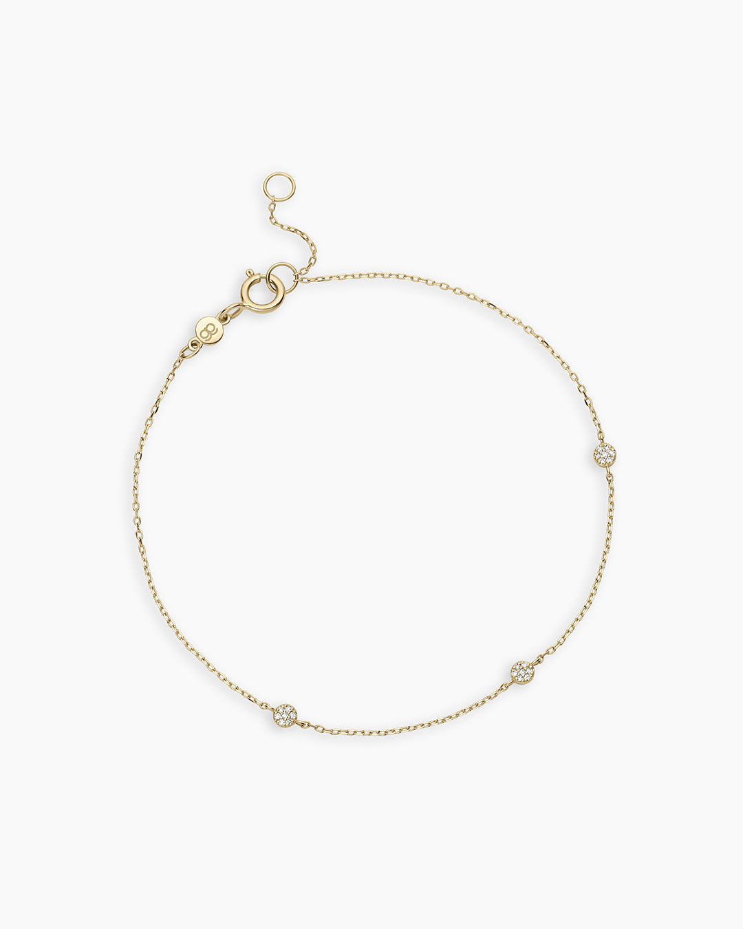 Diamond Pave Dot Bracelet || option::14k Solid Gold