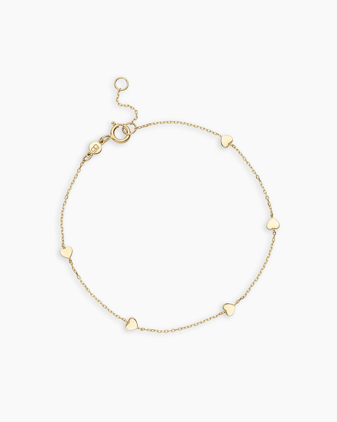 14k Gold Heart Bracelet || option::14k Solid Gold