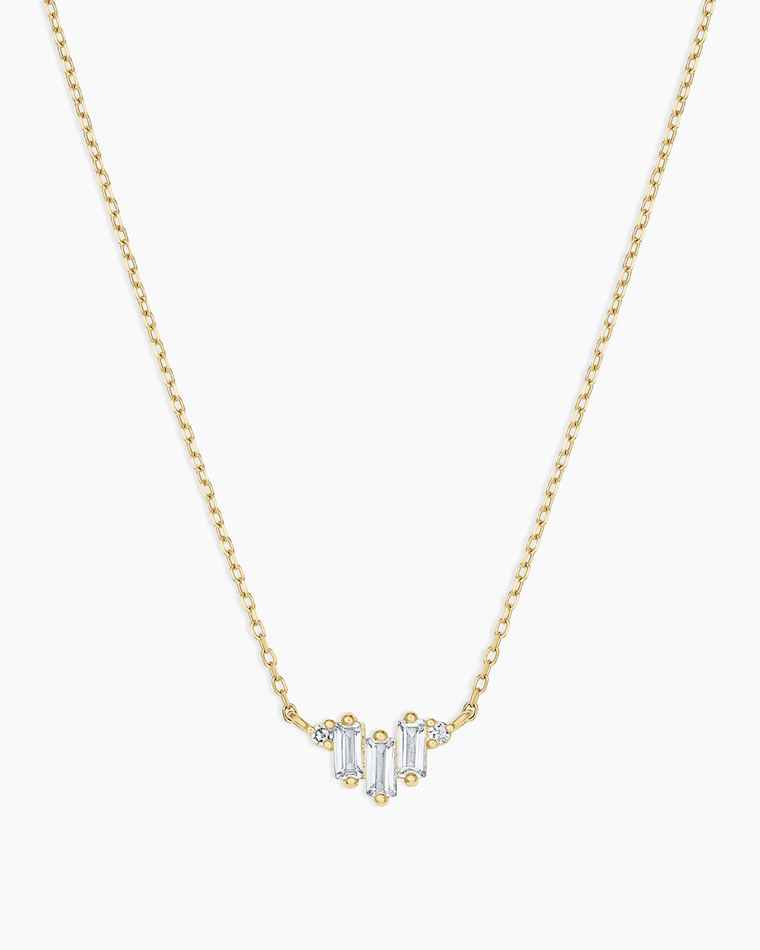 Diamond and White Sapphire Amara Trio Necklace