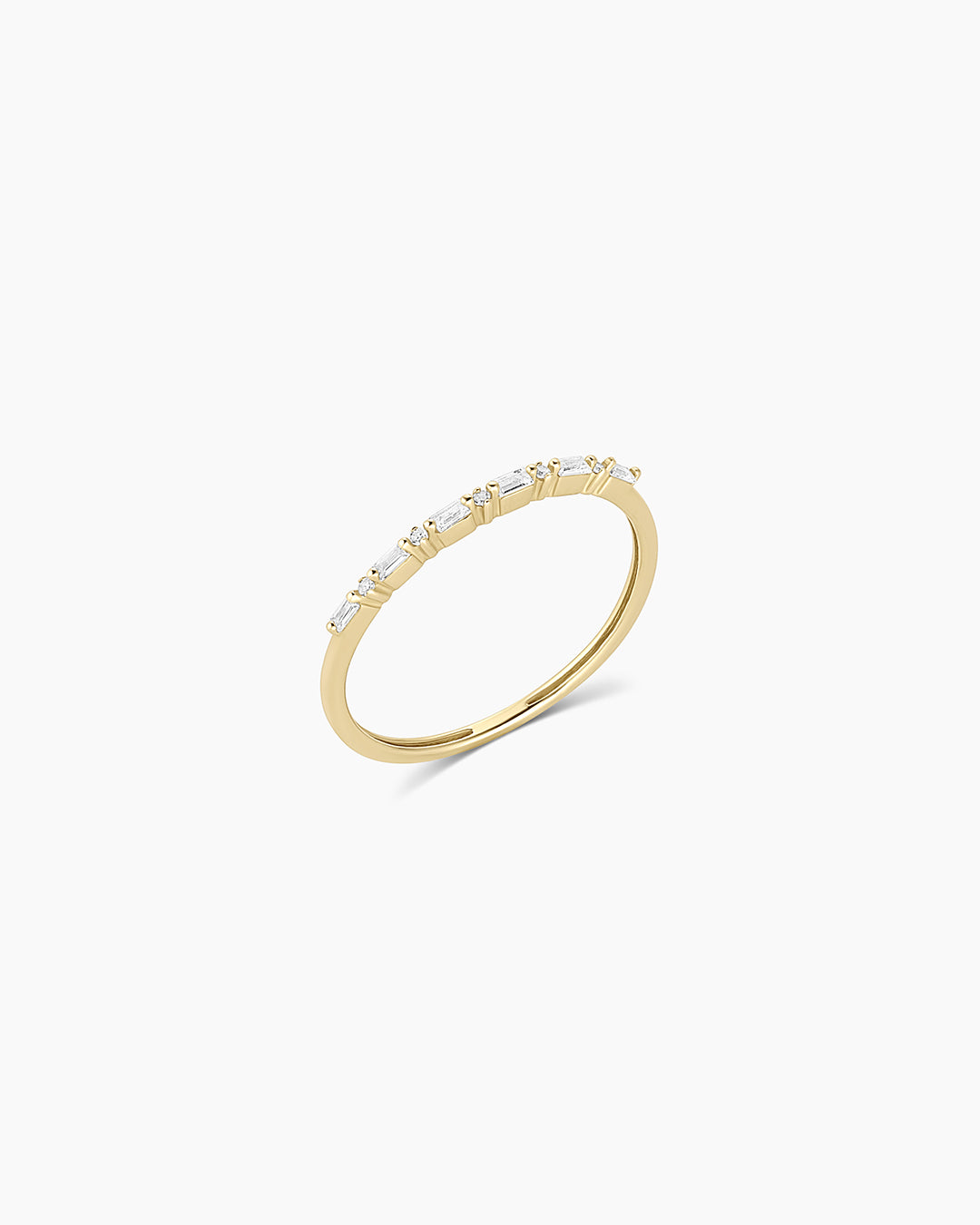 Diamond and White Sapphire Amara Row Ring || option::14k Solid Gold