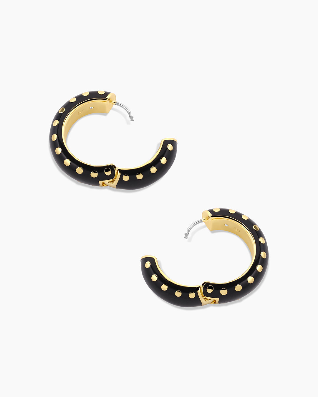 Asher Hoops || option::18k Gold Plated, Black