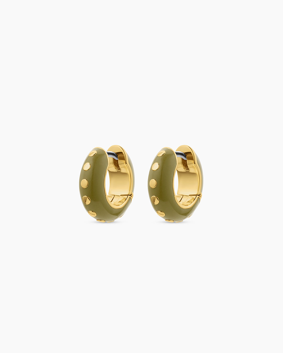 Asher Huggies || option::18k Gold Plated, Sage