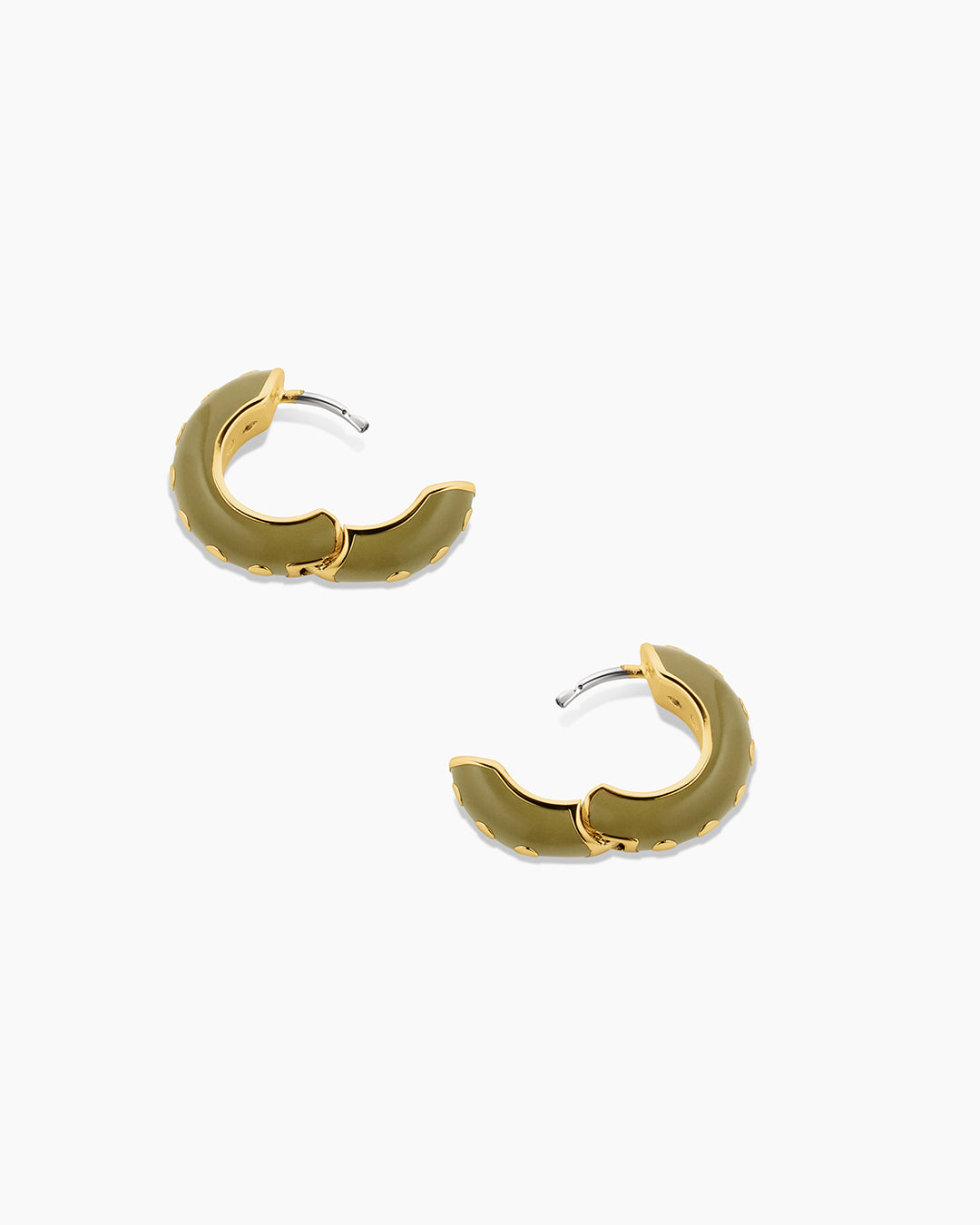 Asher Huggies || option::18k Gold Plated, Sage