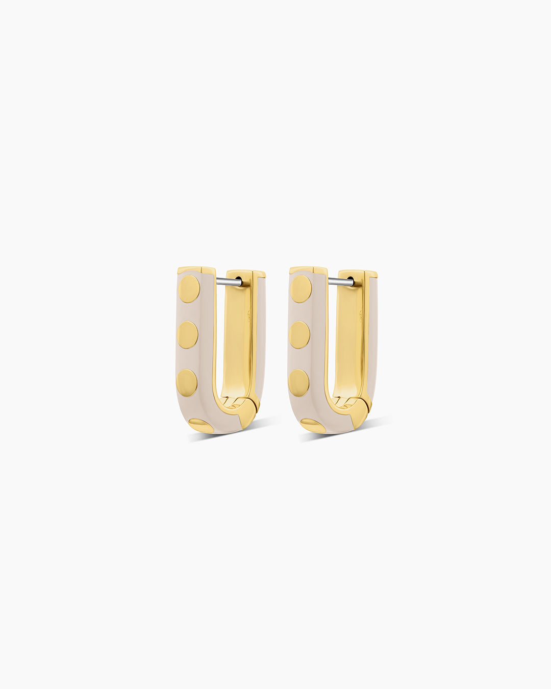 Asher Link Hoops (Enamel) || option::18k Gold Plated, Stone