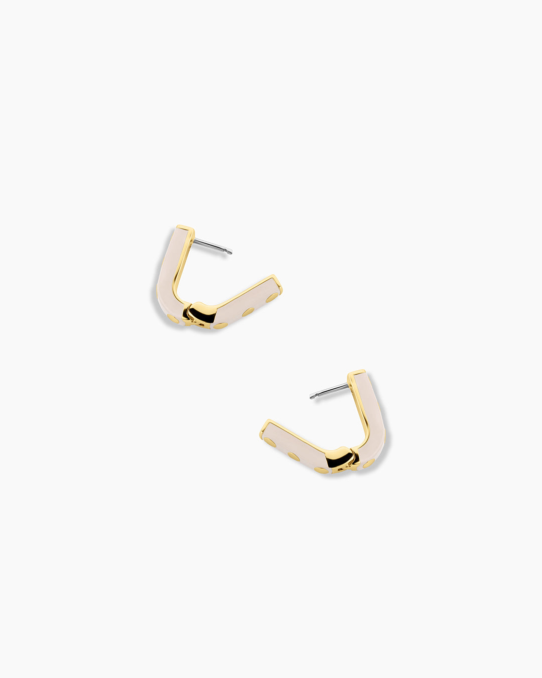 Asher Link Huggies (Enamel) || option::18k Gold Plated, Stone