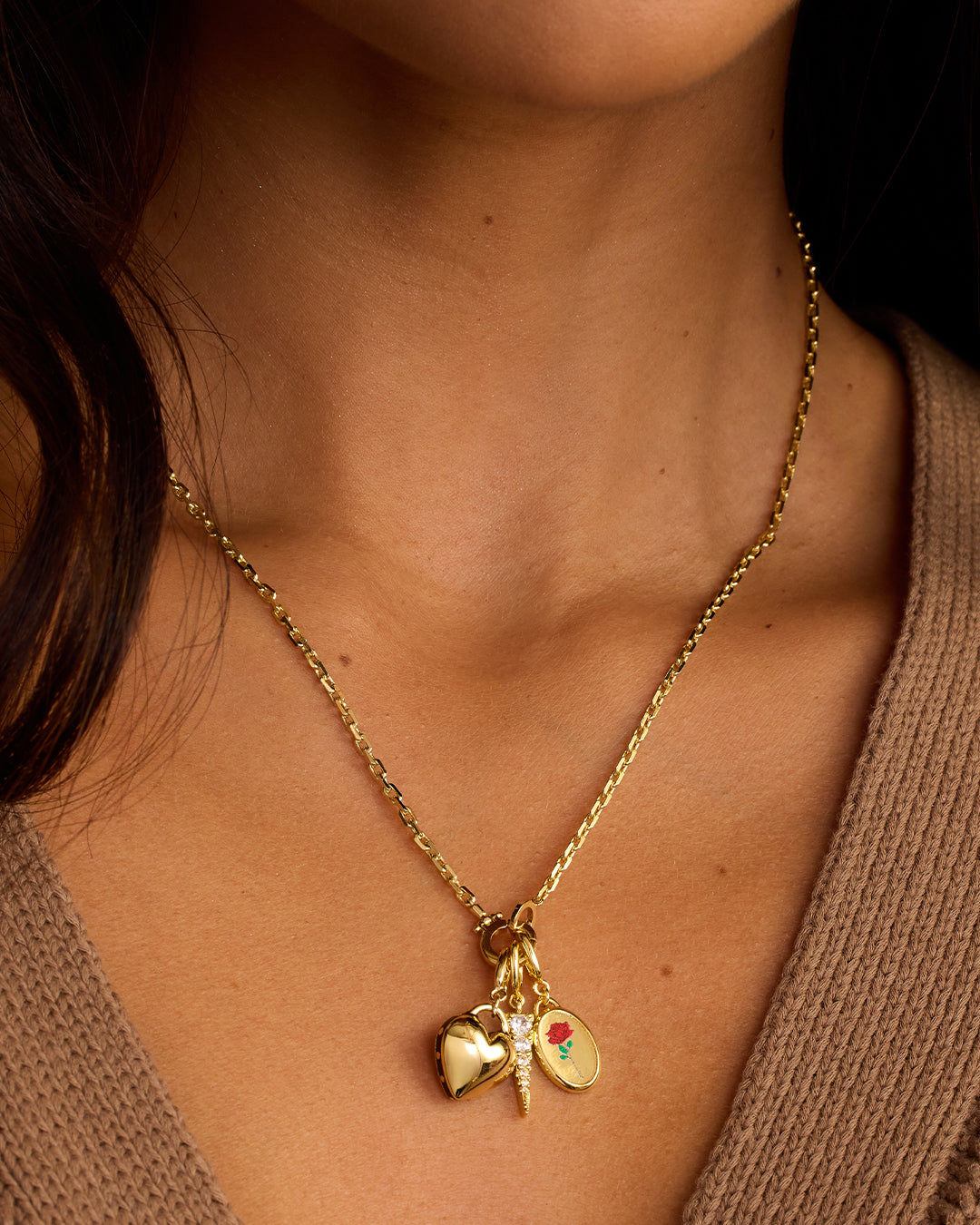 Rose Coin Parker Charm || option::Gold Plated 