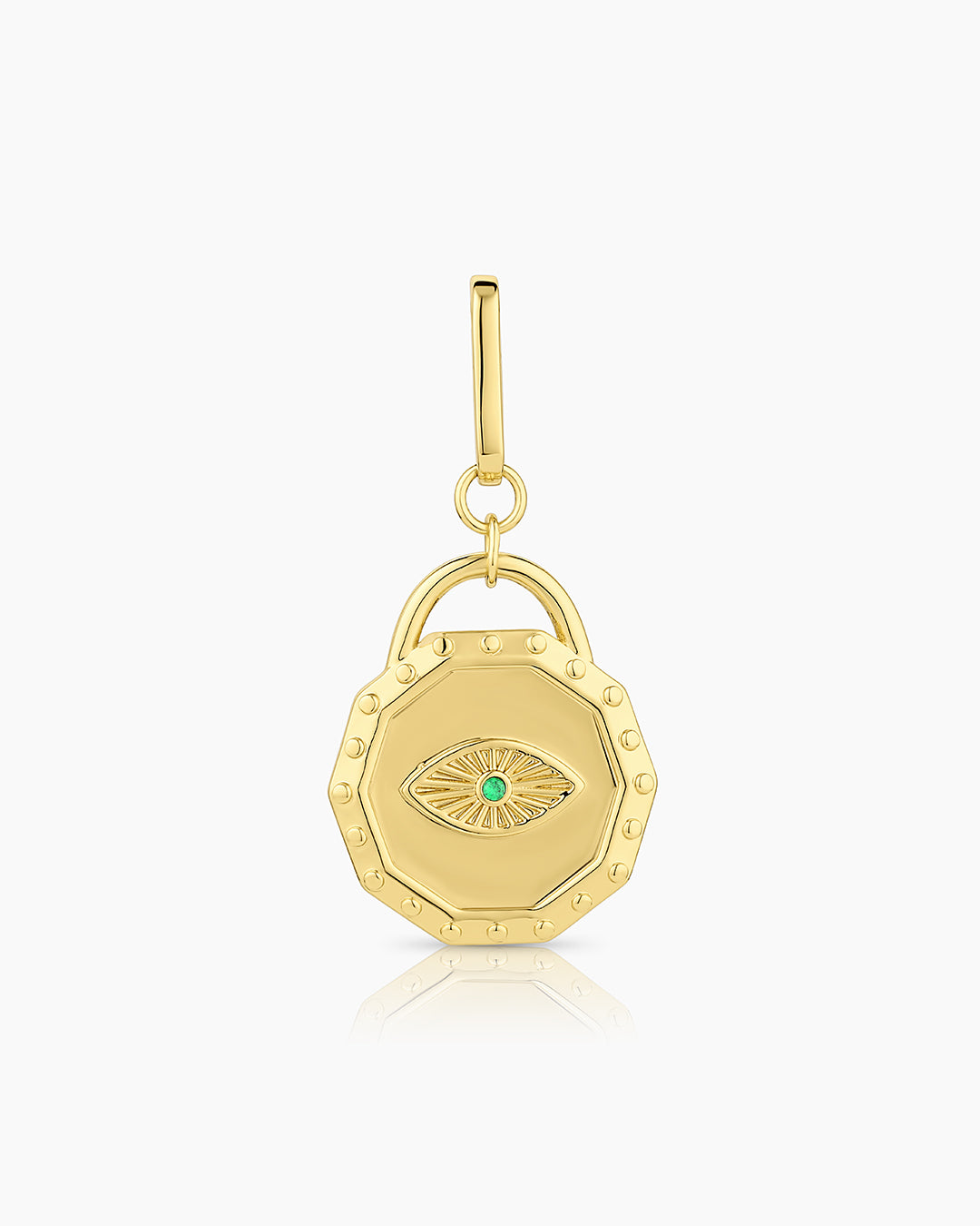 Evil Eye Coin Statement Charm || option::Gold Plated 