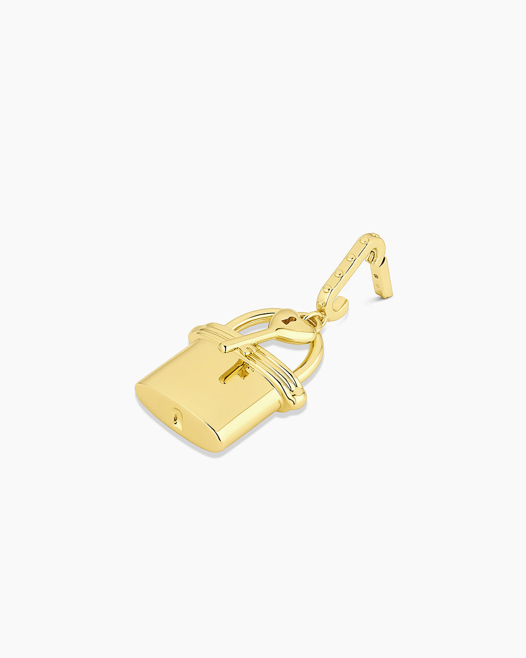 Lock & Key Statement Charm || option::Gold Plated 