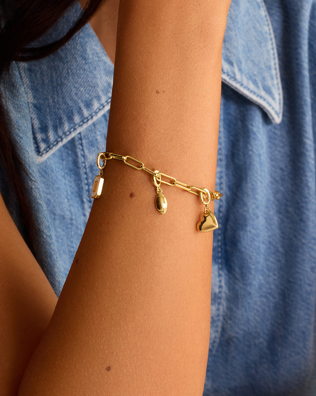 Varsity Parker Charm || option::Gold Plated, Football