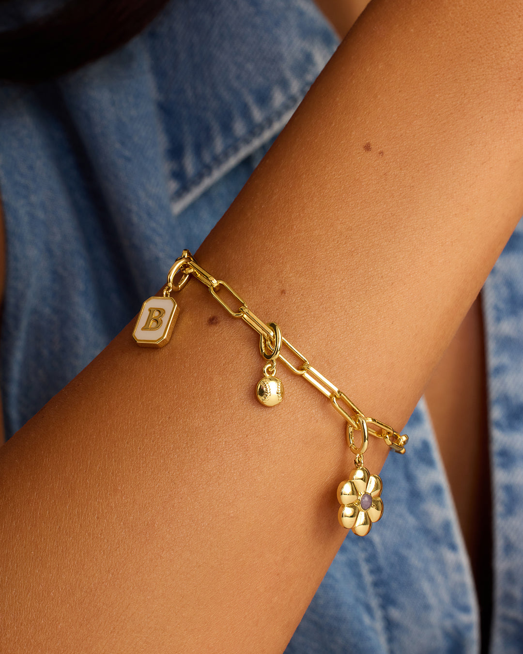 Varsity Parker Charm || option::Gold Plated, Baseball