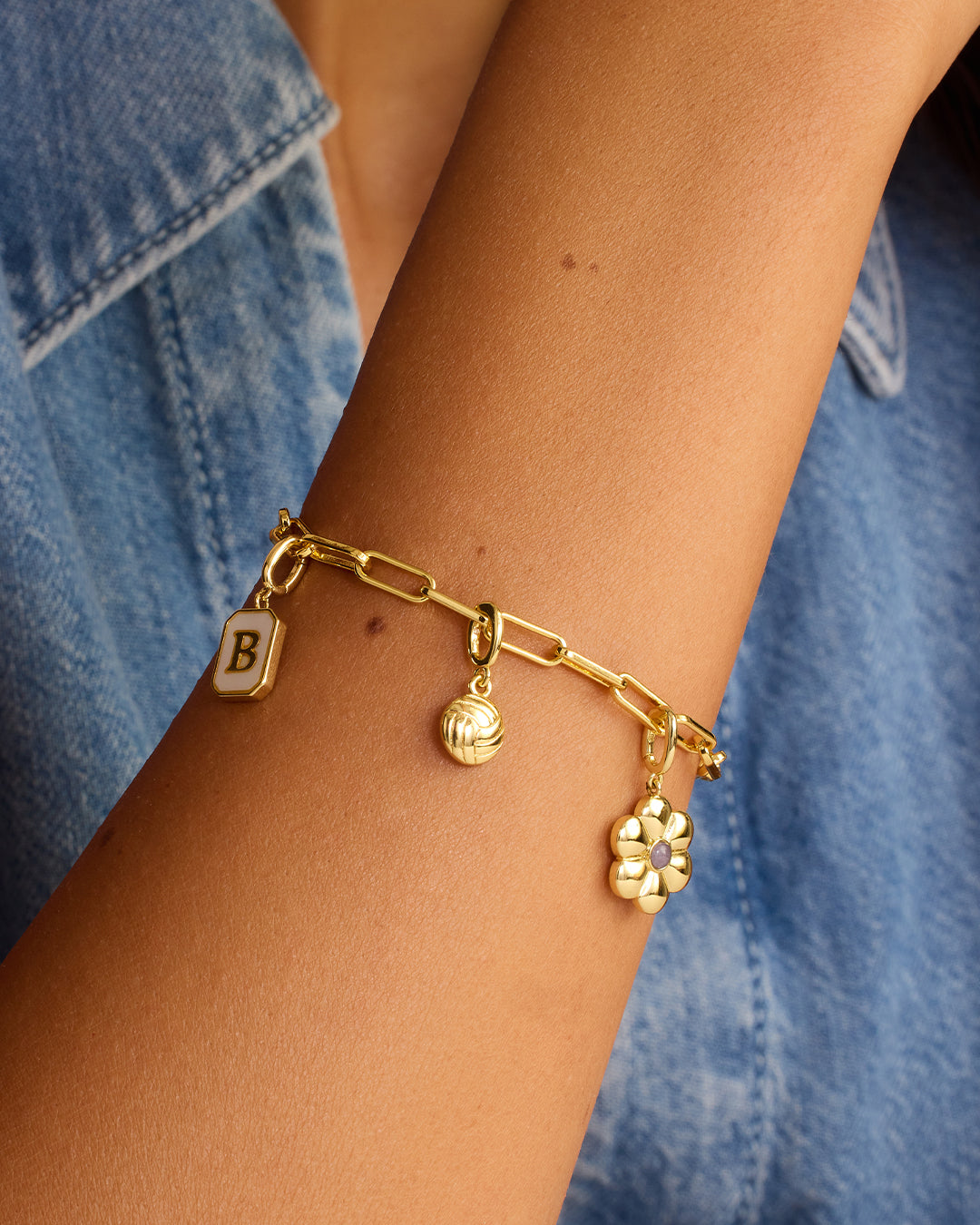 Varsity Parker Charm || option::Gold Plated, Volleyball