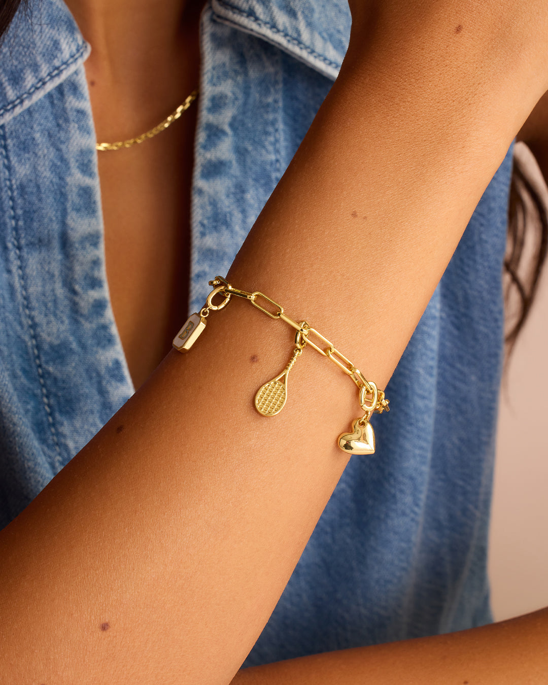 Varsity Parker Charm || option::Gold Plated, Tennis