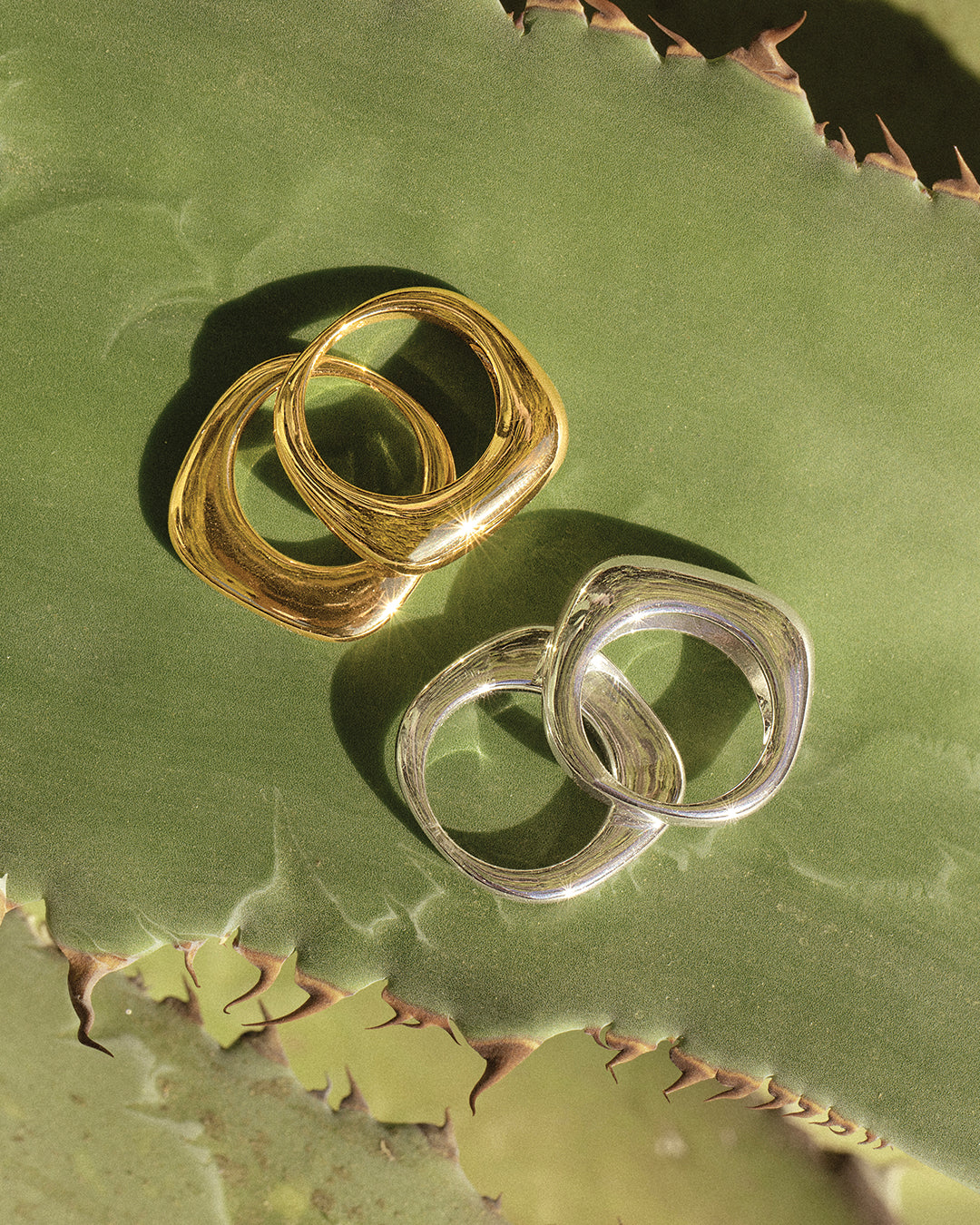 mixed metal chunky rings