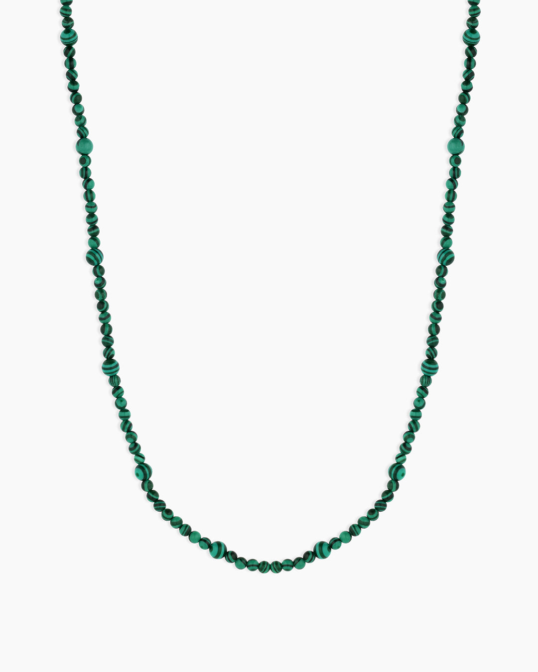 Power Gemstone Long Beaded Necklace || option::18k Gold Plated, Malachite - Travel