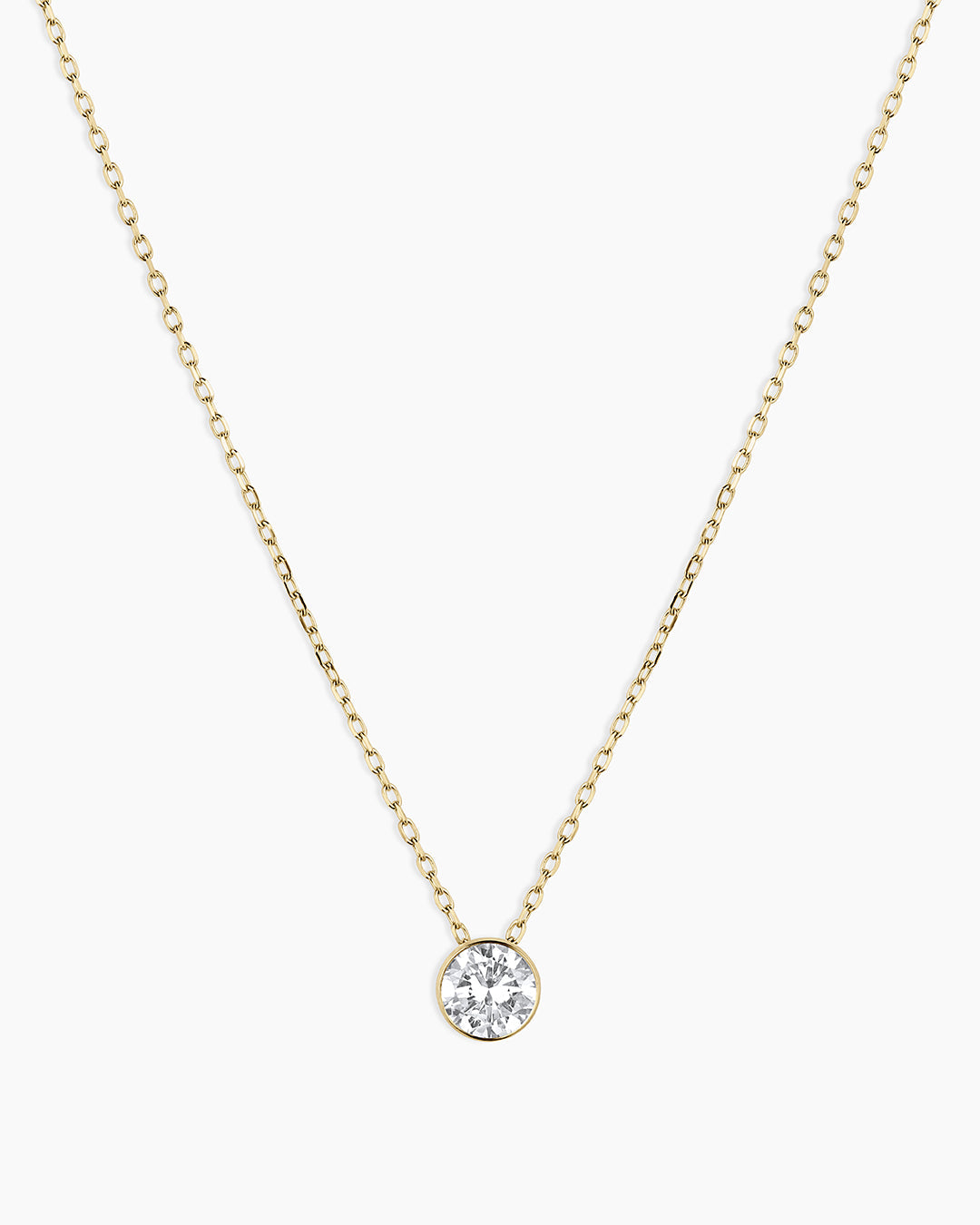 Lab Grown Diamond Halo Necklace || option::14k Solid Gold