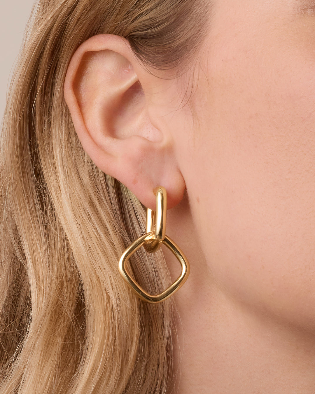 Charlie Drop Hoops || option::18k Gold Plated 