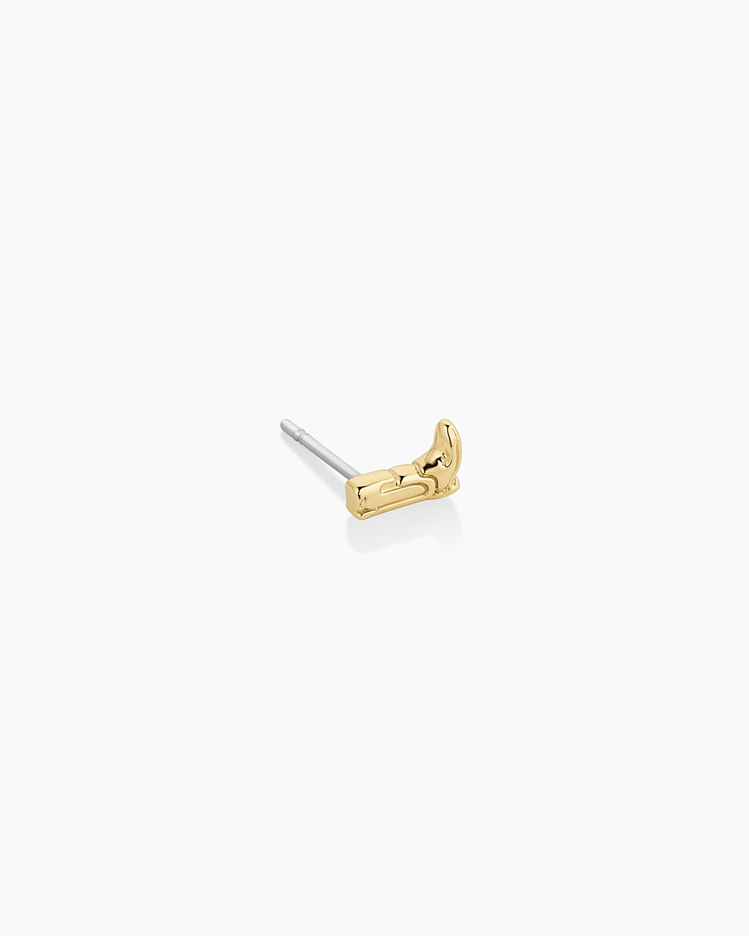 Cowboy Boot Single Stud || option::18k Gold Plated