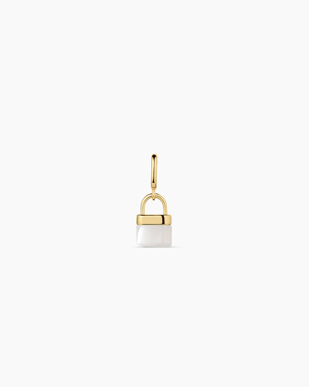 Padlock Parker Charm || option::18k Gold Plated, Mother of Pearl