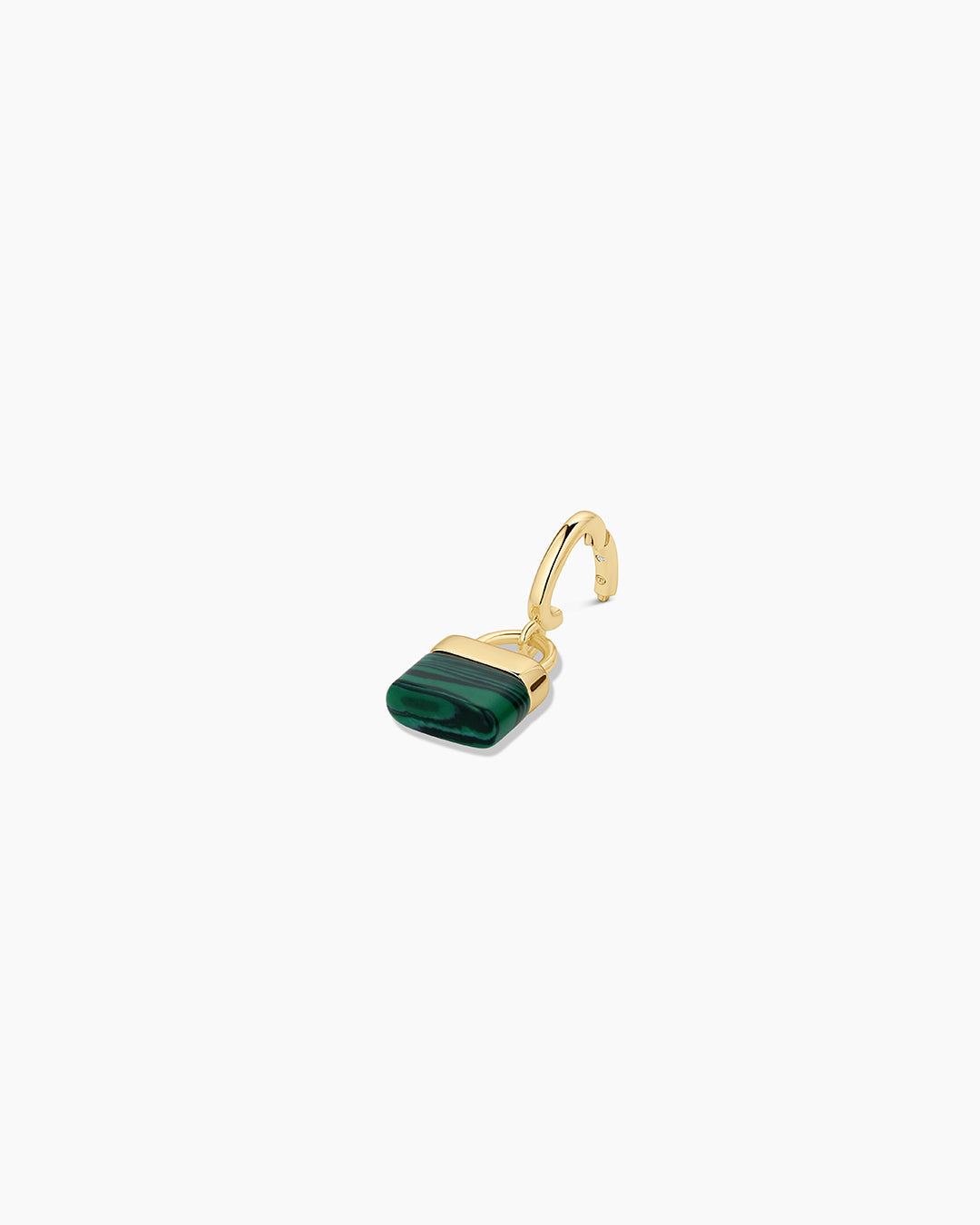 Padlock Parker Charm || option::18k Gold Plated, Malachite