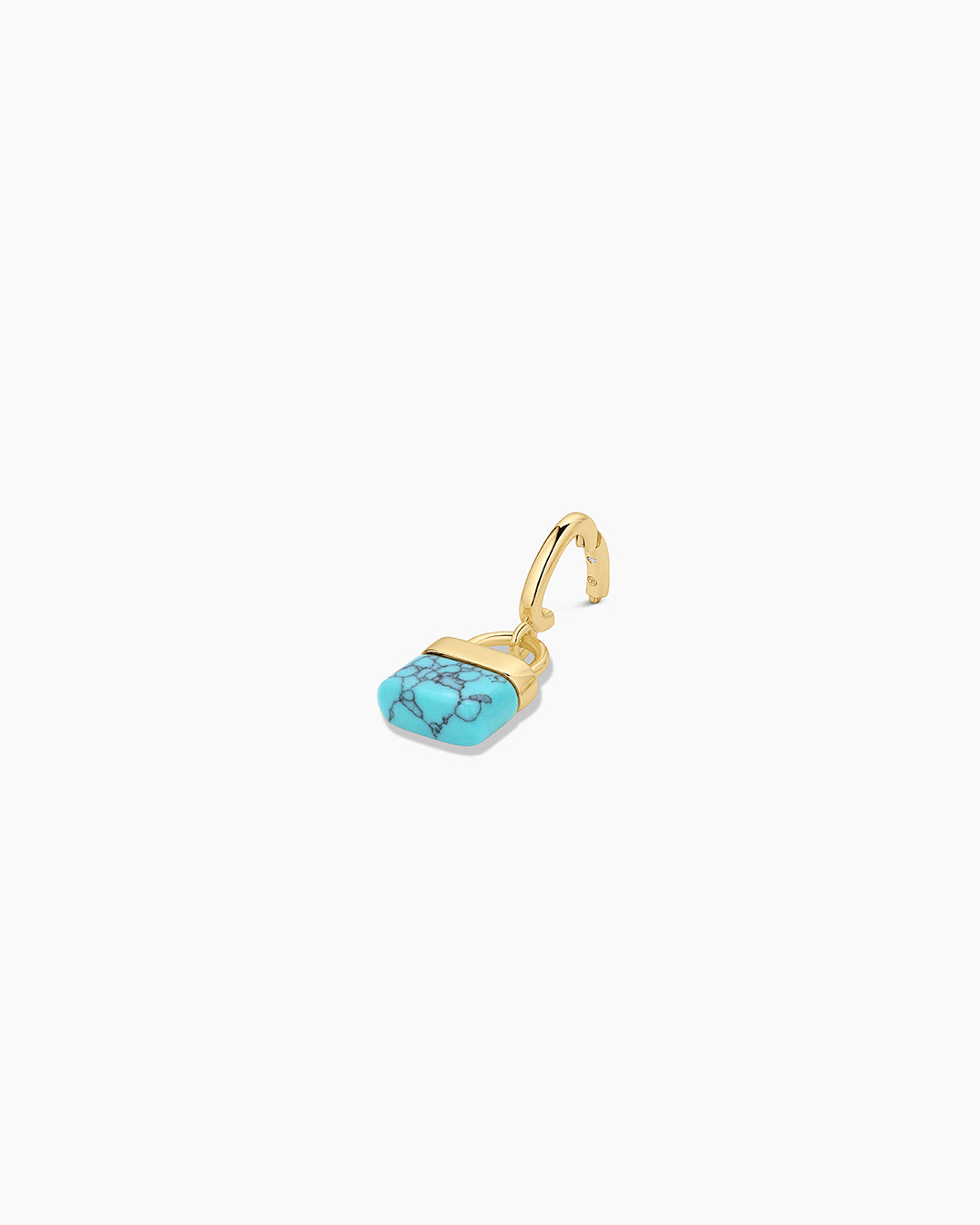 Padlock Parker Charm || option::18k Gold Plated, Treated Turquoise