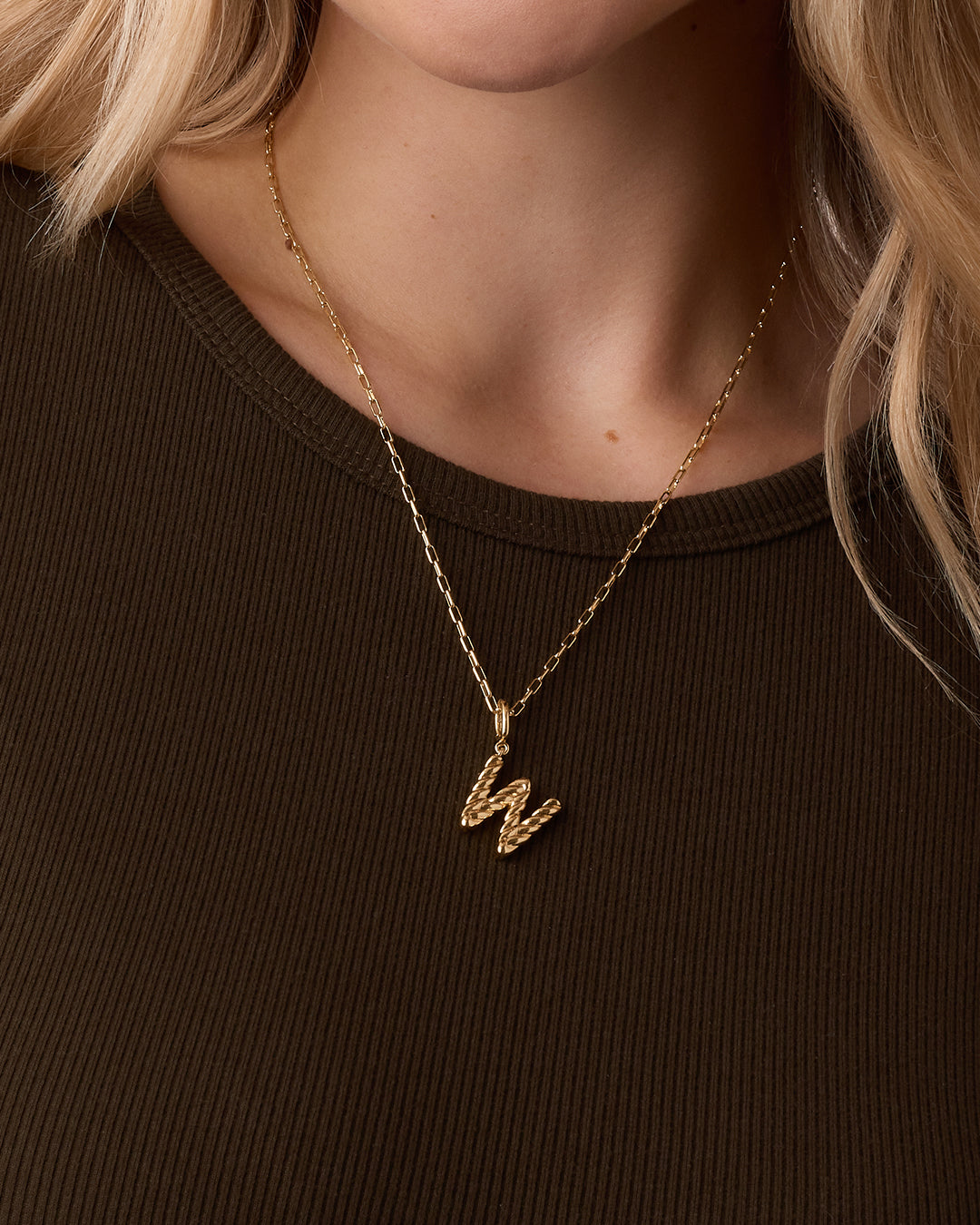 Crew Alphabet Statement Charm || option::18k Gold Plated, W