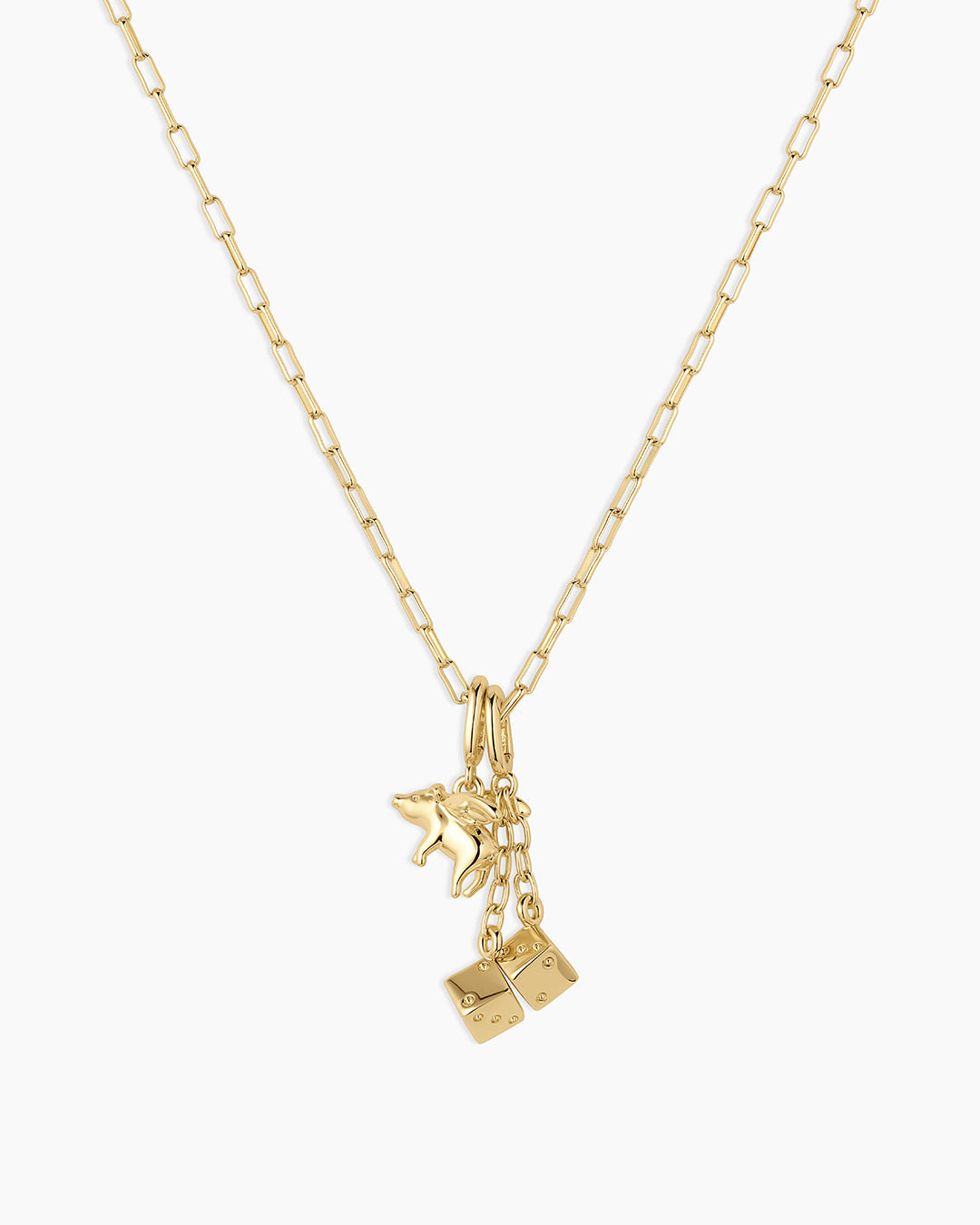 Lucky Parker Charm Necklace || option::18k Gold Plated 