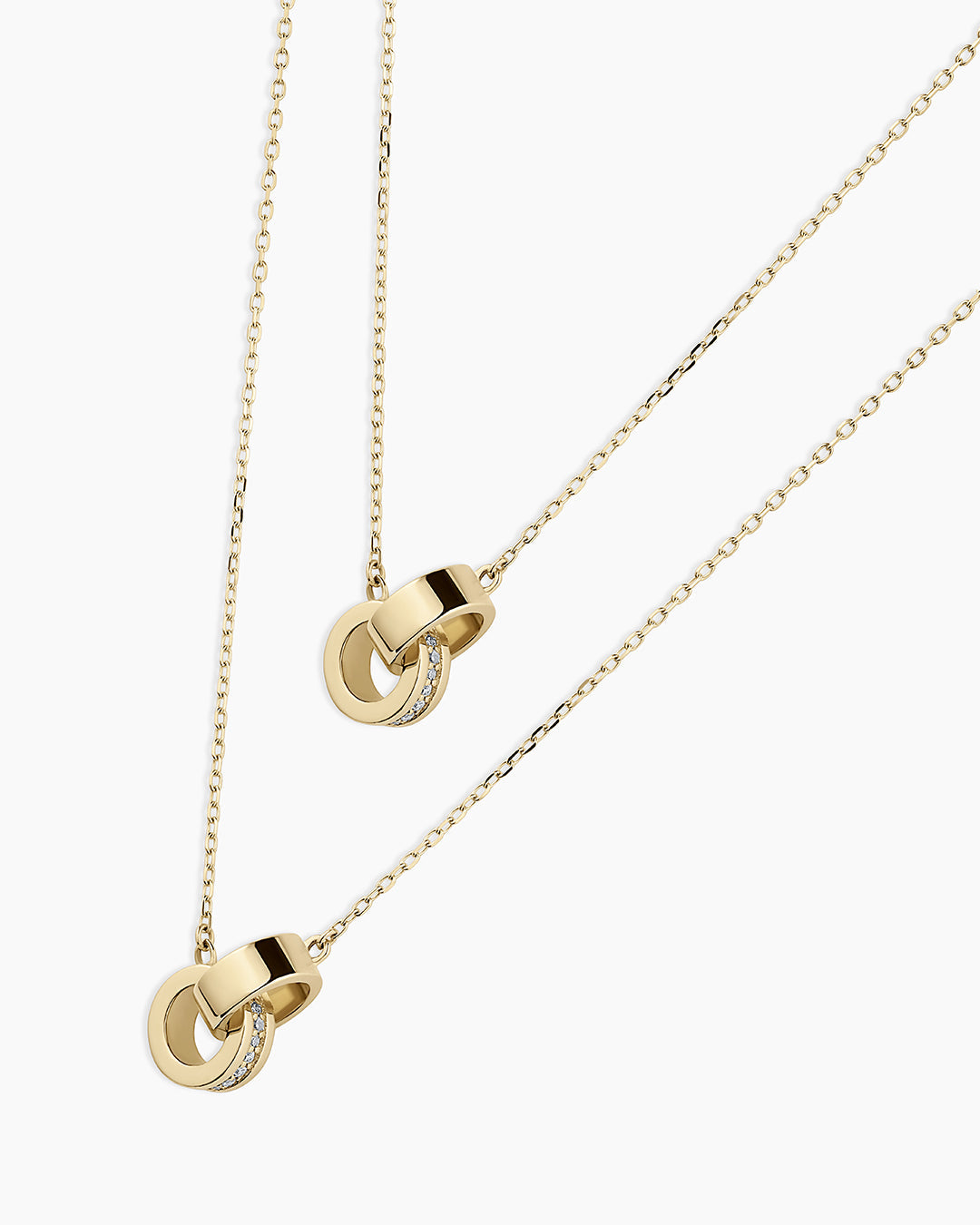 Diamond Bond Interlocking Rose  Necklace || option::14k Solid Gold, Set