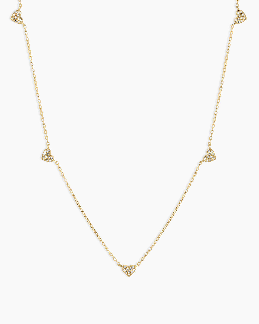 Diamond Pavé 5 Heart Necklace