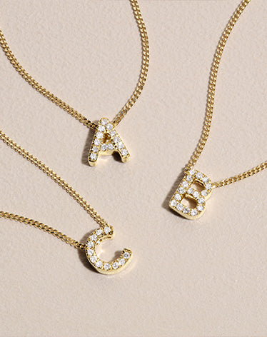 diamond alphabet necklaces