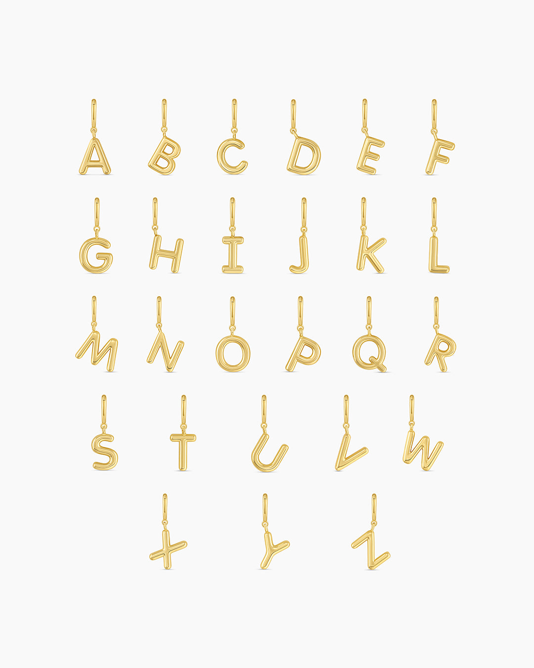 gold plated alphabet charms