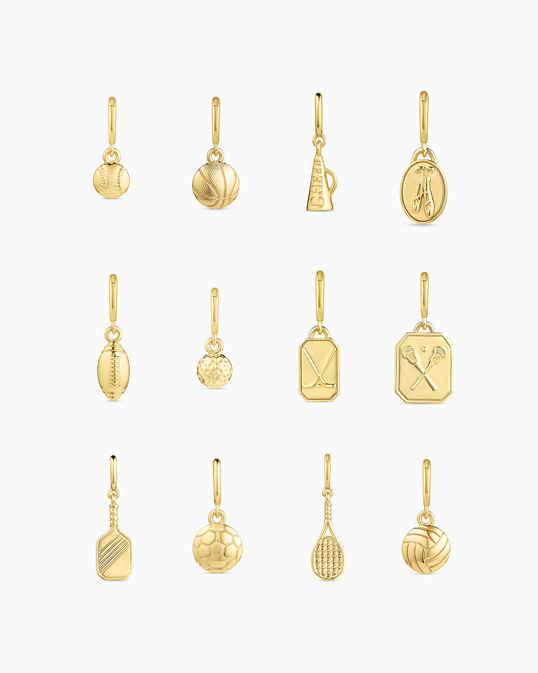 Gold plated sports charms