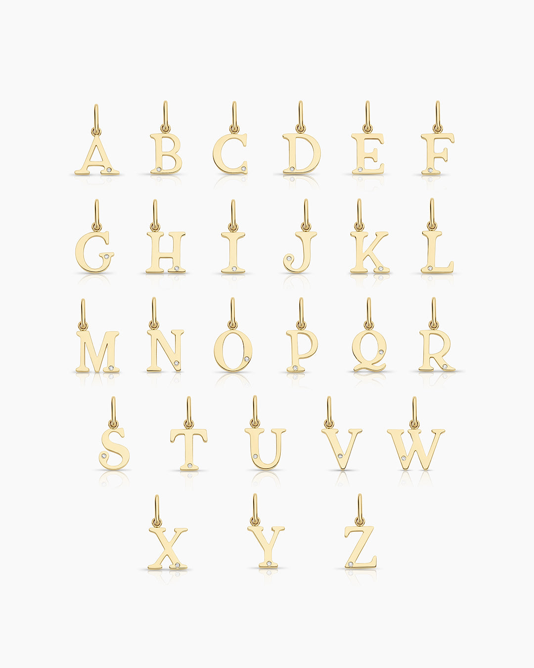 Diamond Vintage Alphabet Charm