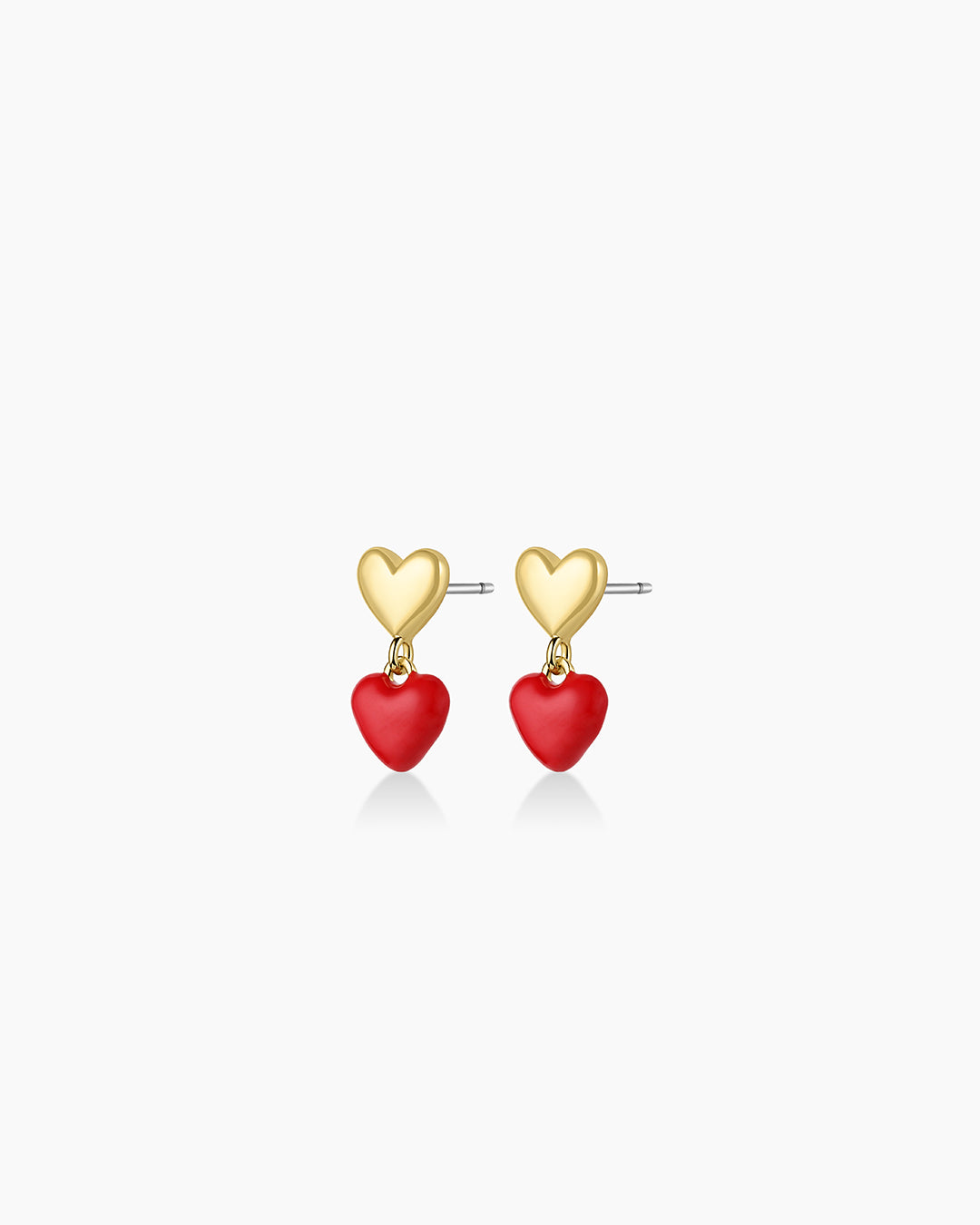 Red heart telephonic earrings shops 14k solid gold earrings perfect gift