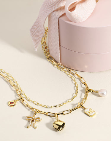 gold chains with fun holiday charms