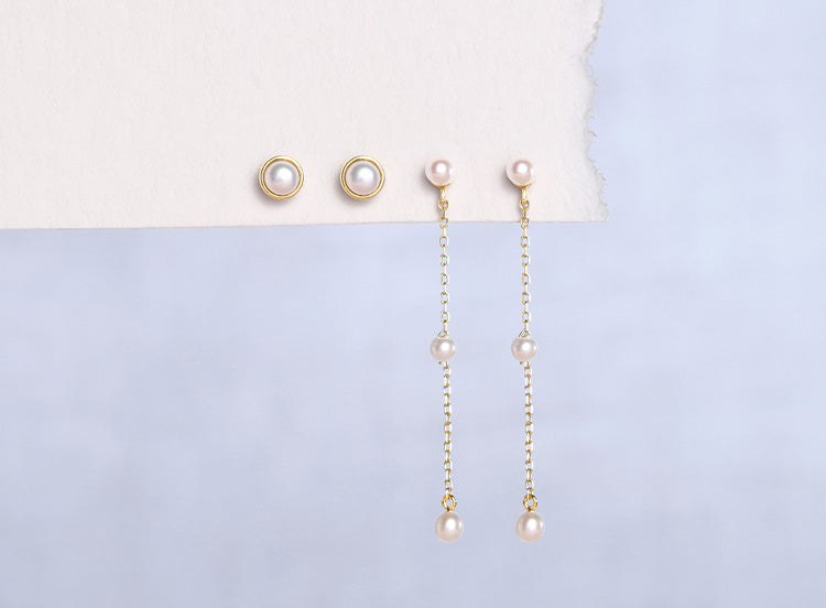 pearl lariat earrings