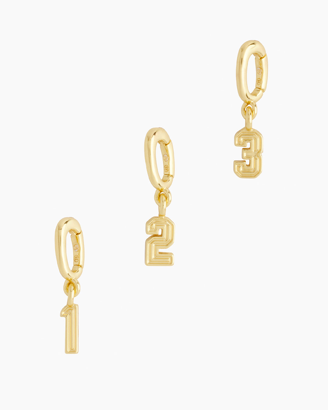 18k gold plated numbers charms