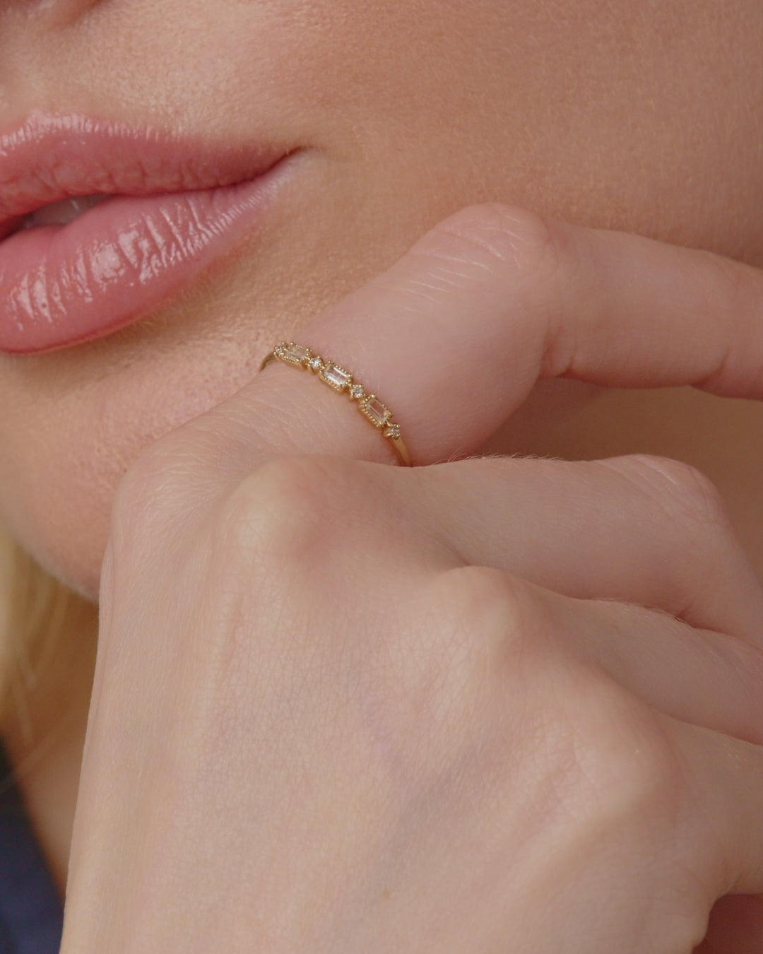 White topaz baguette on sale ring