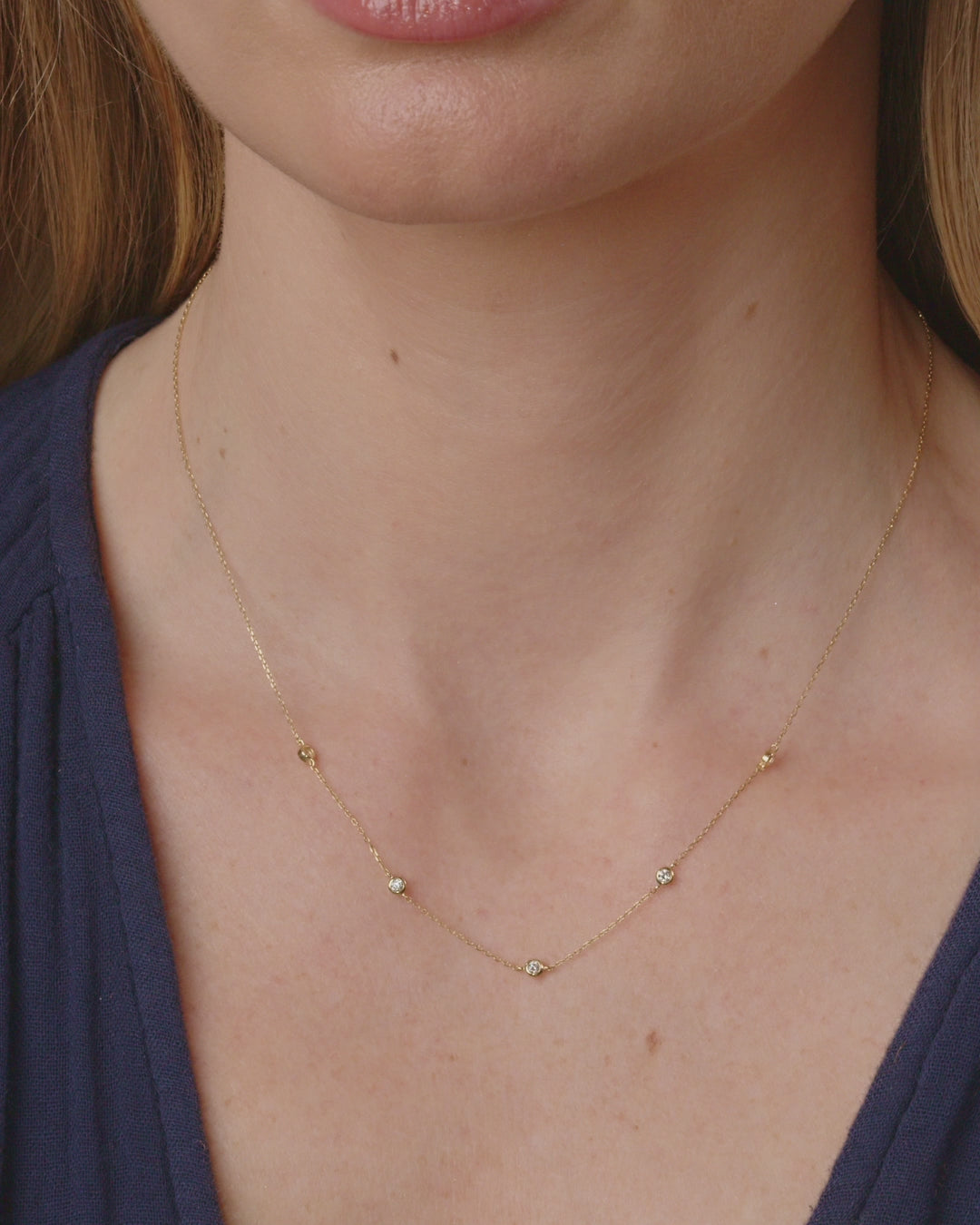 Solid Gold .10ct Diamond Bezel Necklace | Instagram