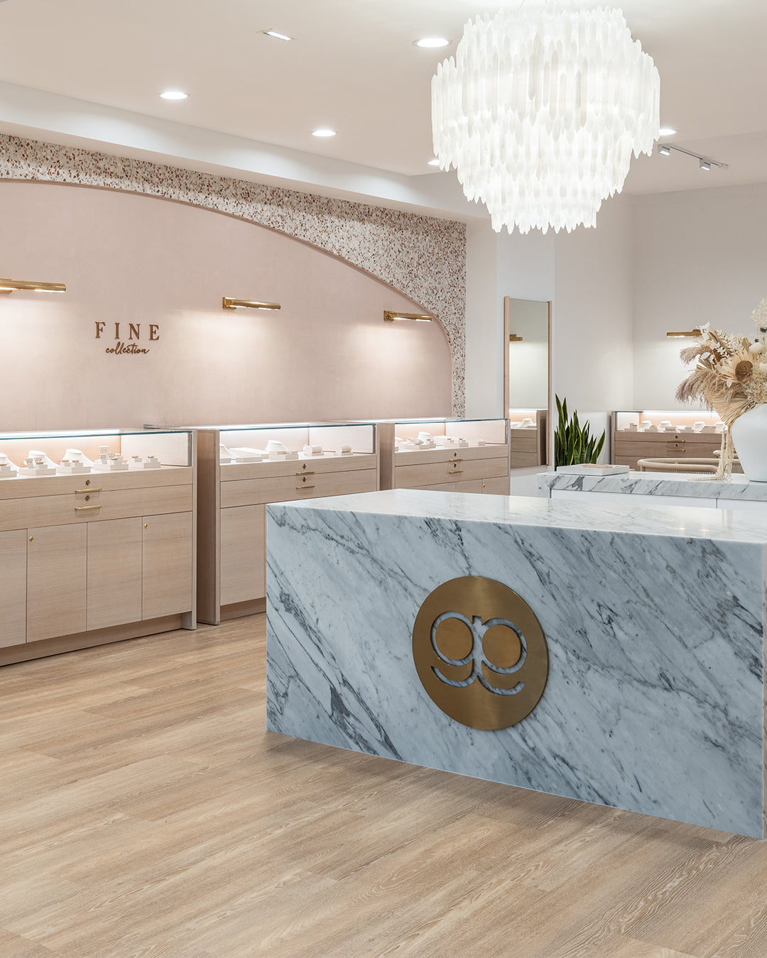 interior of marble counter in store