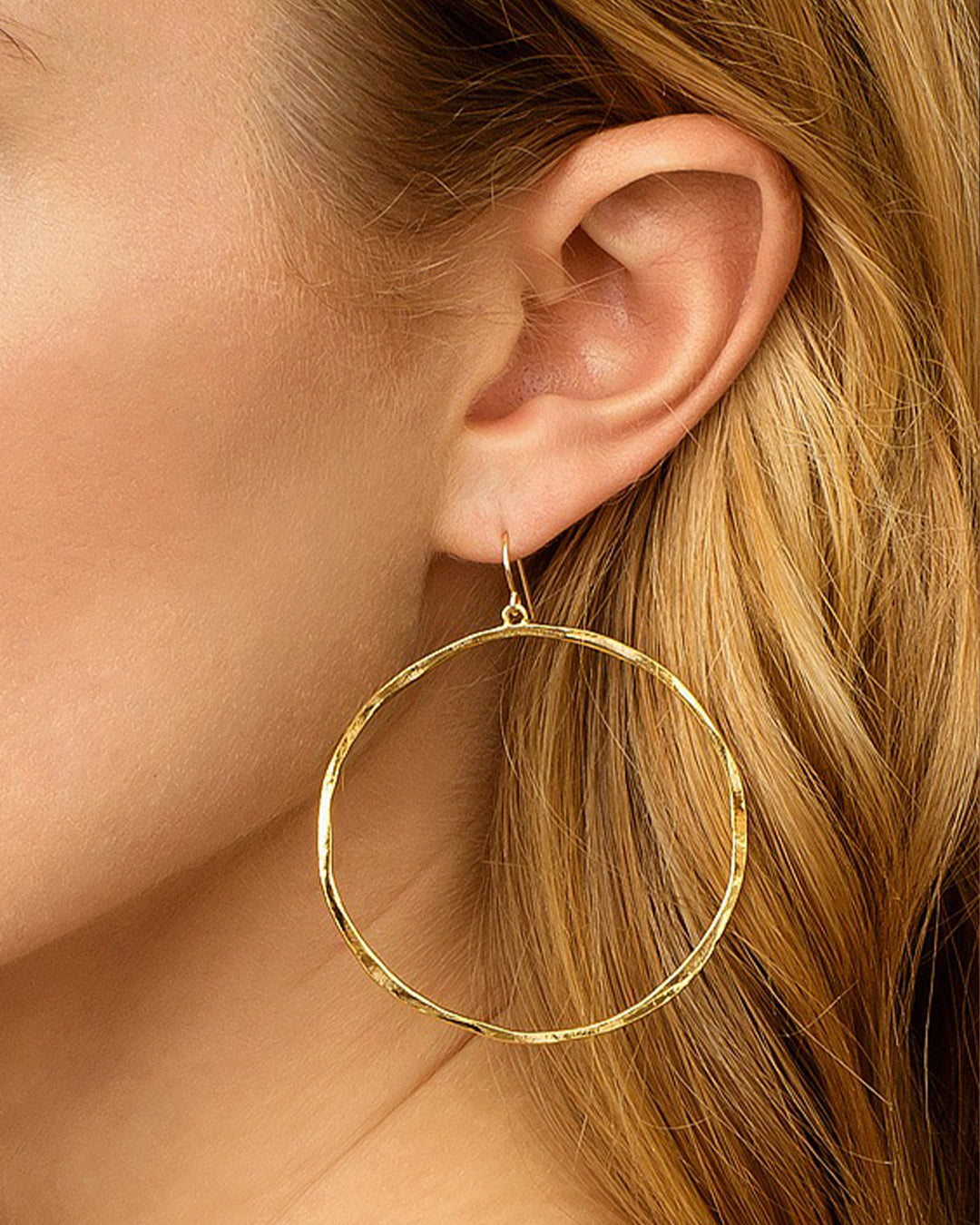 Rubans Voguish 18K Gold Plated Stainless Steel Waterproof Hoop Earring