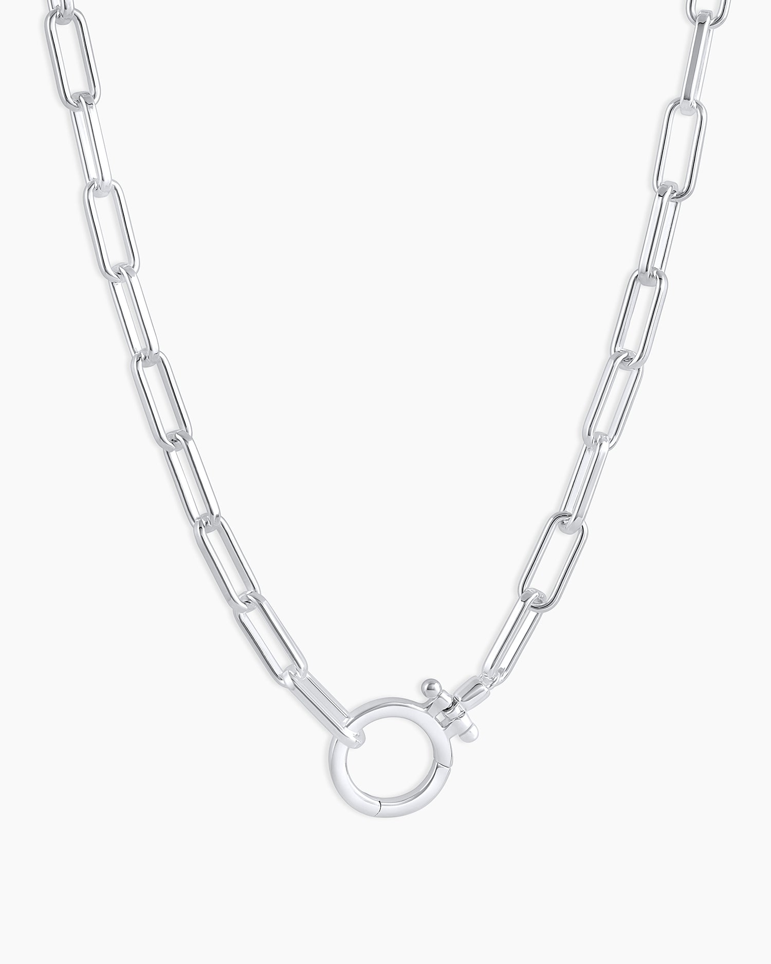 Padlock Necklace, Silver Silver Plated Brass, Women