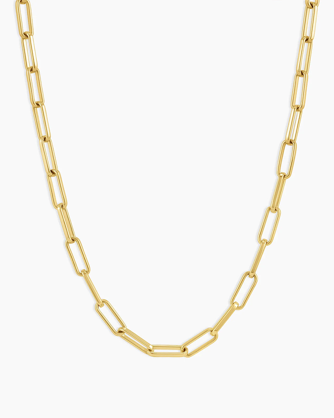 10k Yellow Gold Paperclip Style Diamond Necklace