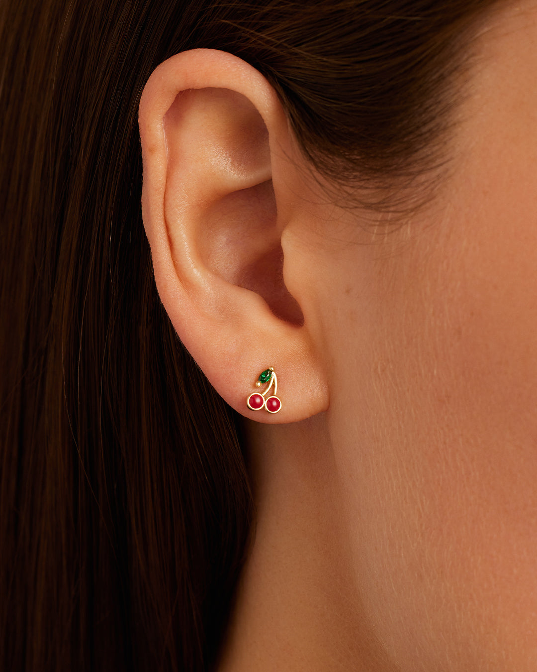 Gold sale cherry earrings