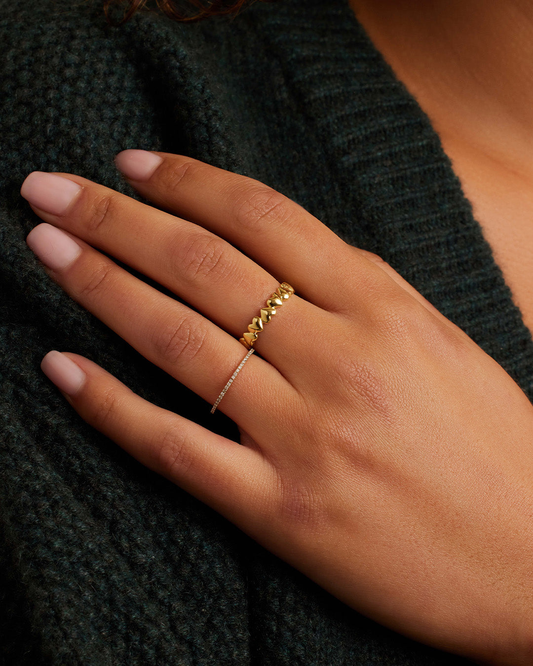 Thin heart online ring