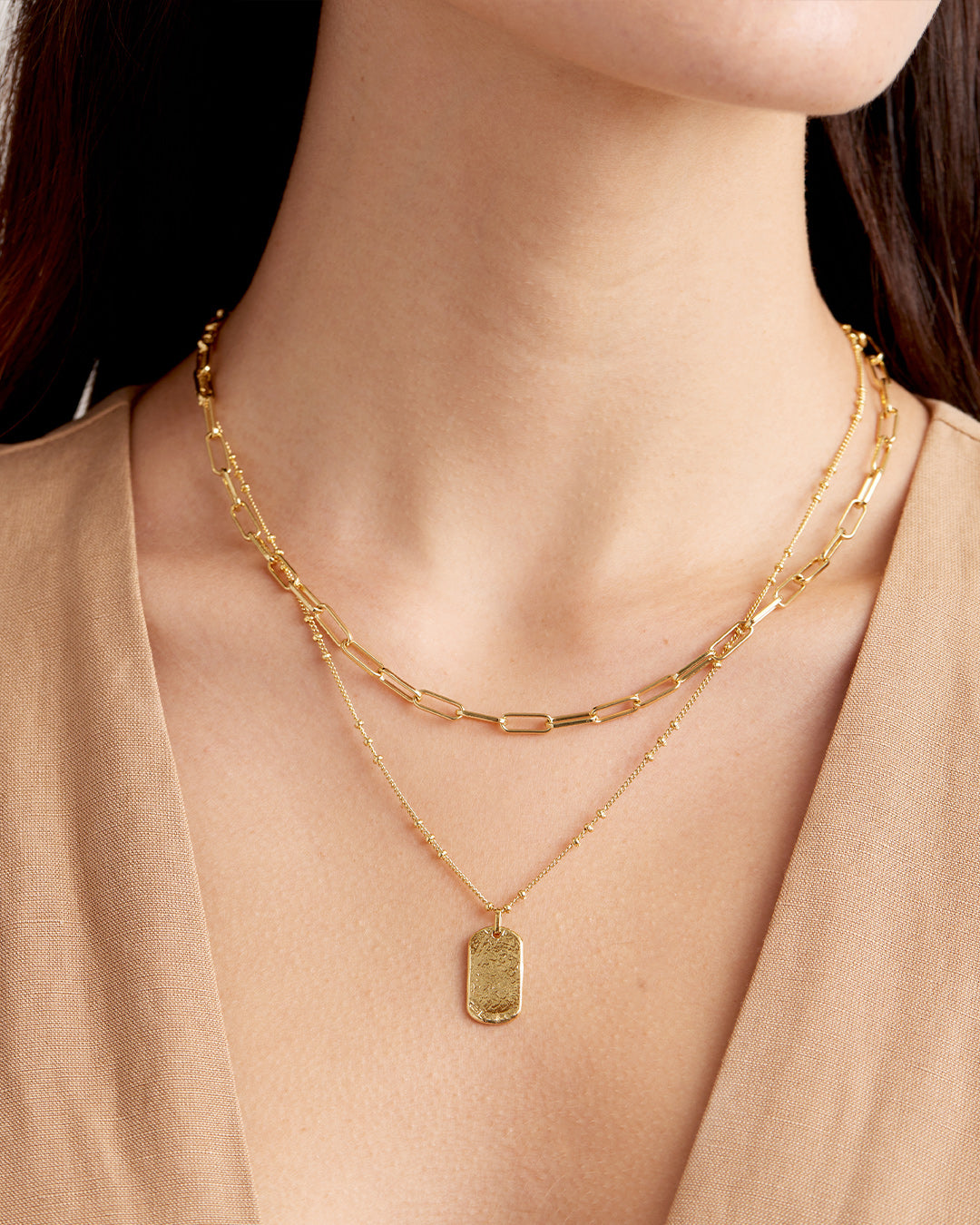 Layered gold outlet plated necklace